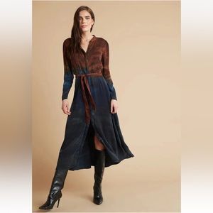 Cloth and Stone blue and Brown Ombré tie dye dress, sz S, NWT